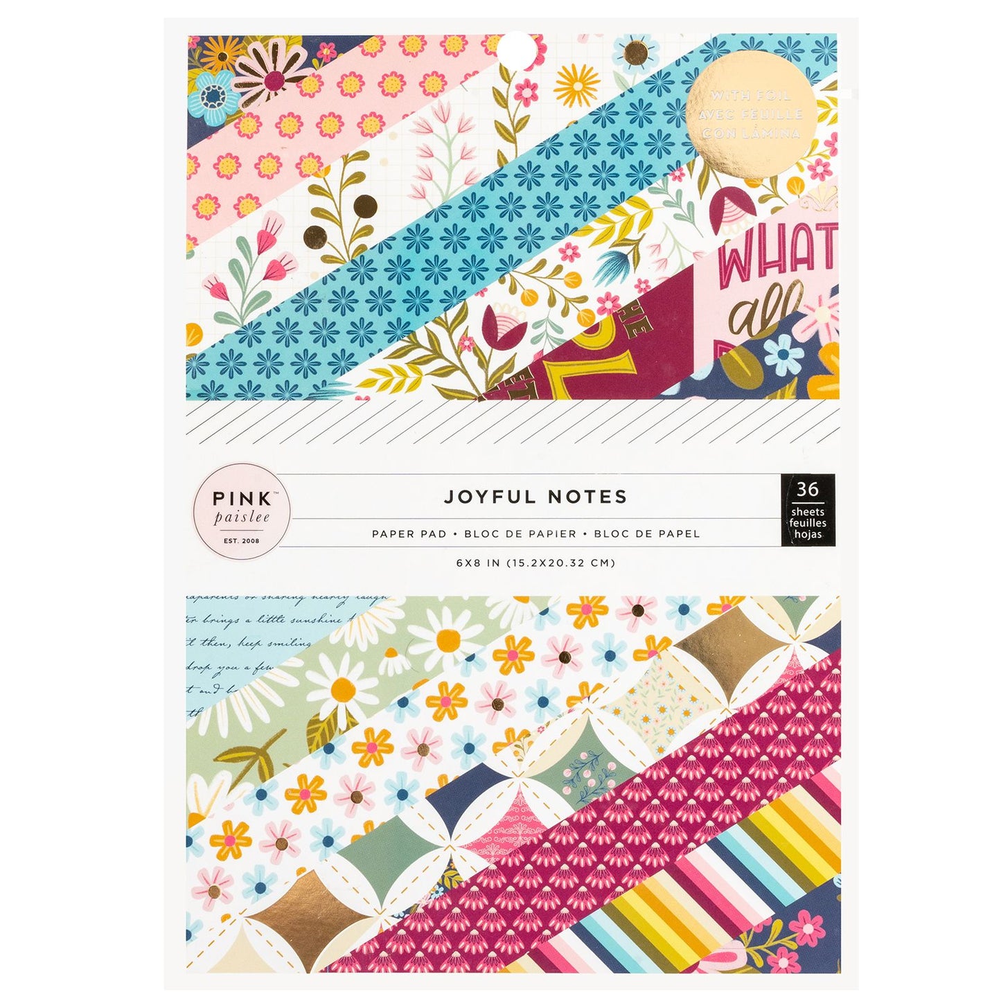 Pink Paisley - Joyful Notes - 6" x 8" Paper Pad (36 sheets)